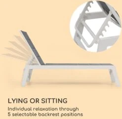 Blumfeldt Renazzo Lounge Ligstoel - Ligbed Voor De Tuin - Aluminium Tuinstoel - 6 Standen - Waterafstotend - Bekleding Van 70 % Pvc En 30 % Polyetheen - Grijs -Tuin- En Buitengereedschapswinkels 1200x1171 2