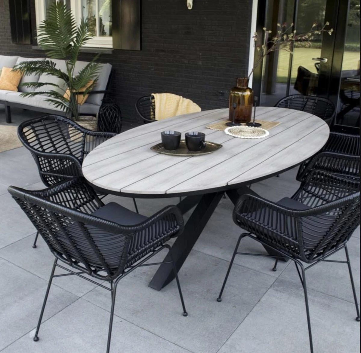 Ovale Tuintafel Cyprus 180cm | Wood | Polywood & Aluminium 4 Ovale Tuintafel Cyprus 180cm | Wood | Polywood & Aluminium - Afbeelding 4