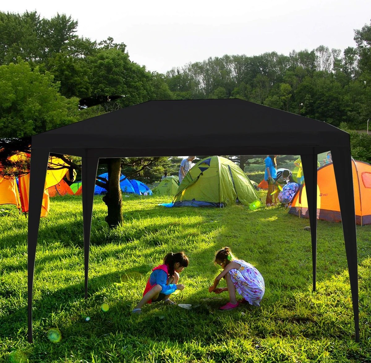 MaxxGarden Partytent - Paviljoen - 3x3 - Waterdicht - Zwart 5 MaxxGarden Partytent - Paviljoen - 3x3 - Waterdicht - Zwart - Afbeelding 5