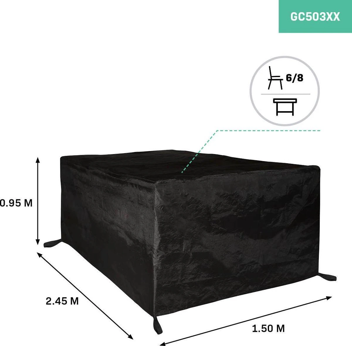 VONROC Premium Tuinset Hoes L – 245x150x95cm – Voor Tuintafel Met 6-8 Stoelen 2 VONROC Premium Tuinset Hoes L – 245x150x95cm – Voor Tuintafel Met 6-8 Stoelen - Afbeelding 2