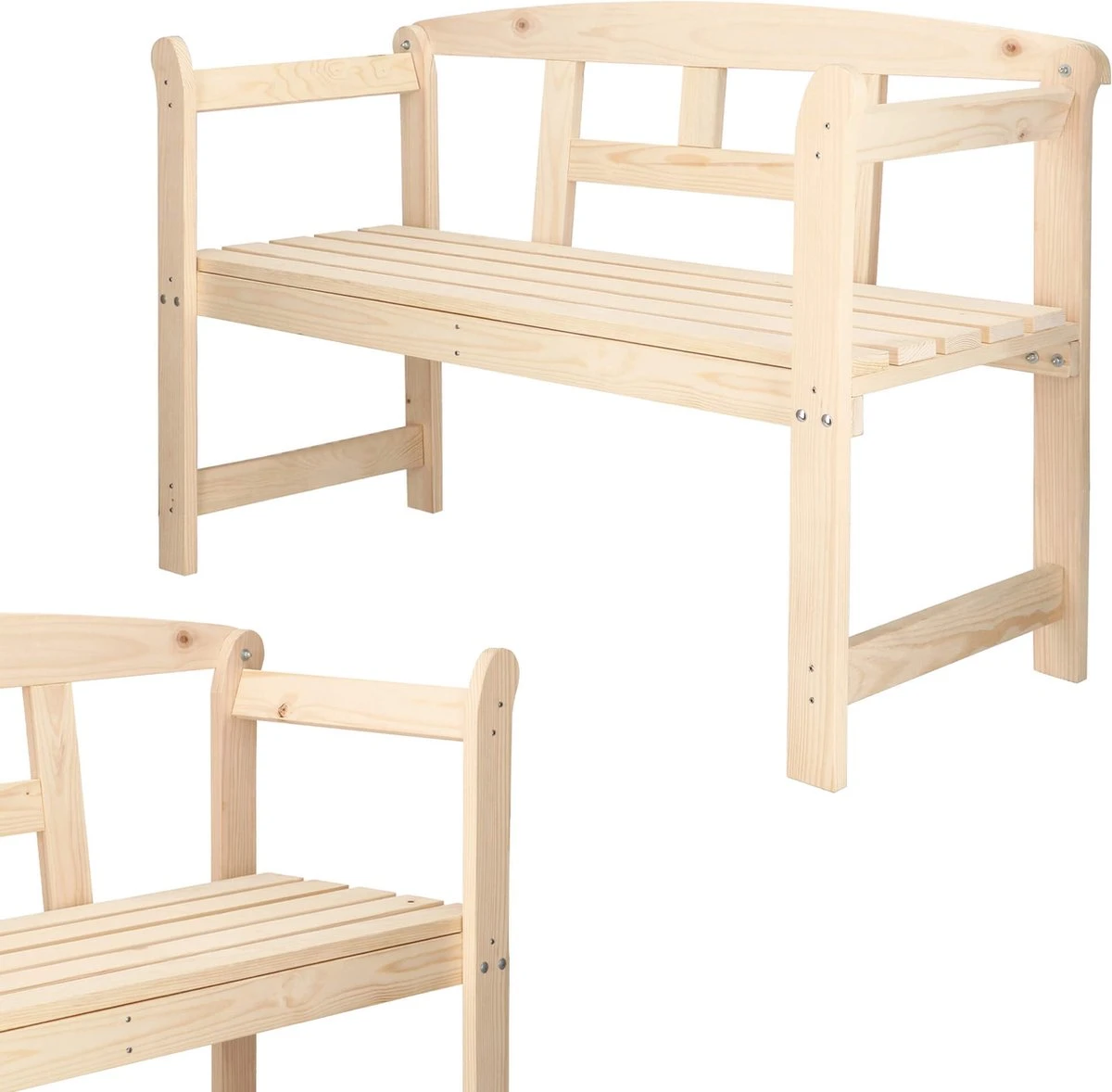 Merkloos Springos Tuinbank | Tuinbankje | Zitbank Buiten | Naaldhout | 119 X 78 X 45 Cm | Licht 11 Merkloos Springos Tuinbank | Tuinbankje | Zitbank Buiten | Naaldhout | 119 X 78 X 45 Cm | Licht - Afbeelding 11