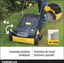 Powerplus POWXG7513 Elektrische Verticuteermachine - Mos Verwijderaar - 1400W - 320mm Maaibreedte - 45L Opvangbak - Incl. Gazonbeluchter/grasbeluchter -Tuin- En Buitengereedschapswinkels 1200x1180 4