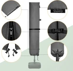 Kingsleeve Parasolhoes Tot Ø 330cm - Weerbestendig Robuust - Grijs -Tuin- En Buitengereedschapswinkels 1200x1181