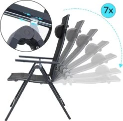 Casaria Tuinstoel Aluminium - 2 Stuks Inklapbaar - Antraciet -Tuin- En Buitengereedschapswinkels 1200x1183