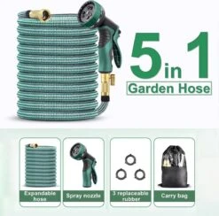 IBright Extra Sterke Uitrekbare Tuinslang - Flexibel - 15 Meter - Inclusief Opbergtas ,Sproeier ,Koppelstuk En Ophanghaak - Groen 9 IBright Extra Sterke Uitrekbare Tuinslang - Flexibel - 15 Meter - Inclusief Opbergtas ,Sproeier ,Koppelstuk En Ophanghaak - Groen -Tuin- En Buitengereedschapswinkels 1200x1183 4