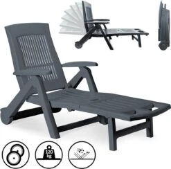 Casaria Ligstoel Zircone – Verstelbaar/Wielen Tot 120 Kg – Antraciet -Tuin- En Buitengereedschapswinkels 1200x1184