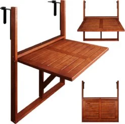 Merkloos Casaria Balkontafel - FSC®-Gecertificeerd Acaciahout – Hangend – Bruin -Tuin- En Buitengereedschapswinkels 1200x1191 8