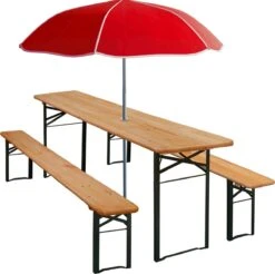 Casaria Tuinset Hout – 2 Banken 1Tafel Inklapbaar - 170x46x75cm -Tuin- En Buitengereedschapswinkels 1200x1197 14