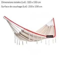 Detex Hangmat Met Franjes - 320x150cm – Belastbaar Tot 300kg Beige -Tuin- En Buitengereedschapswinkels 1200x1198 16