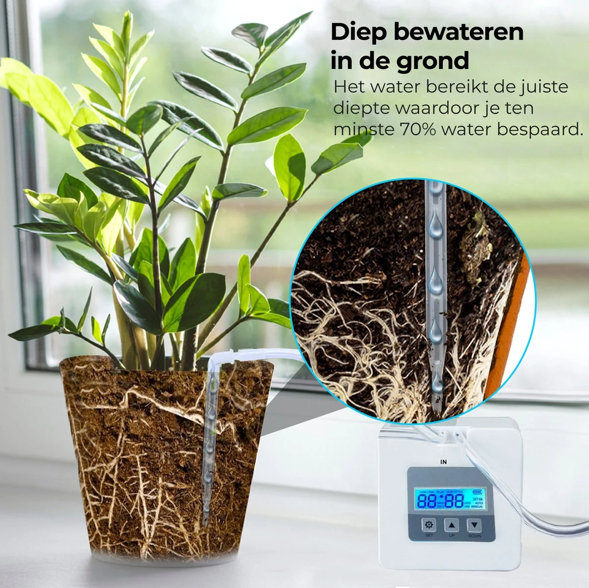 Automatisch Bewateringssysteem Voor Kamerplanten Met Pomp – Waterdruppelaar – Watergeefsysteem– Planten Watergever 6 Automatisch Bewateringssysteem Voor Kamerplanten Met Pomp – Waterdruppelaar – Watergeefsysteem– Planten Watergever - Afbeelding 6