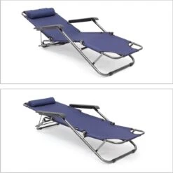 Relaxdays Ligstoel Inklapbaar - Ligbed Met Hoofdsteun - Strandstoel Verstelbaar - Camping - Donkerblauwe -Tuin- En Buitengereedschapswinkels 1200x1198 5