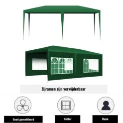 Merkloos Partytent - Paviljoen Opvouwbaar - Easy Up Tuintent Met Zijpanelen - Groen/ 6m X 3m/ 120g/m² -Tuin- En Buitengereedschapswinkels 1200x1200 1