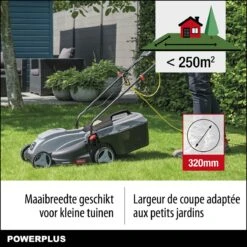 Powerplus POWEG63703 Elektrische Grasmaaier - Grasmachine Voor Kleine Tuin - 1000 W - 32cm Maaibreedte - 30L Opvangbak - Verstelbare Maaihoogte -Tuin- En Buitengereedschapswinkels 1200x1200 1101