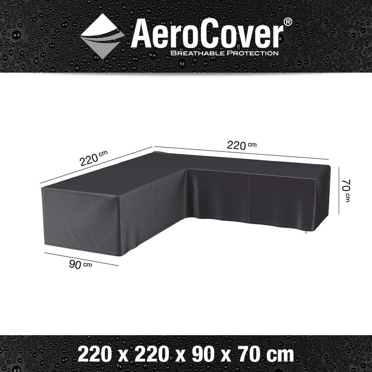 AeroCover Loungesethoes 220x220x90xH70 Cm - Antraciet 2 AeroCover Loungesethoes 220x220x90xH70 Cm - Antraciet - Afbeelding 2