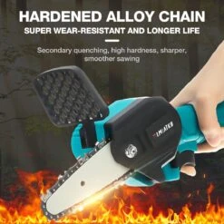 Merkloos Mini Accu Kettingzaag - 4 Inch Elektrische Boomzaag - Handkettingzaag - Met 2 Accu En 1 Oplader - Voor Tuinboom Ranch Bomen Snijden Hout- Blauw -Tuin- En Buitengereedschapswinkels 1200x1200 1382