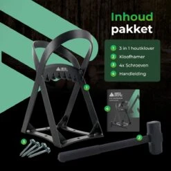 Lighted Lifestyle™| Houtklover Voor Aanmaakhout Incl. Kloofhamer - Houtsplijter - Houtkliever - Snel Haardhout - Gietijzer - Incl. Schroeven -Tuin- En Buitengereedschapswinkels 1200x1200 1407