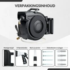 Buxibo - Wandslangenbox 20 Meter + 2 Meter - Tuinslang Met Haspel - 9 Sproei Standen - Slangenhouder 180° Draaibaar - Tuinslanghaspel Zwart+ Gratis Sproeier - Zwart -Tuin- En Buitengereedschapswinkels 1200x1200 1474