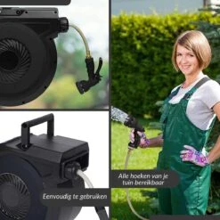 Buxibo - Wandslangenbox 20 Meter + 2 Meter - Tuinslang Met Haspel - 9 Sproei Standen - Slangenhouder 180° Draaibaar - Tuinslanghaspel Zwart+ Gratis Sproeier - Zwart -Tuin- En Buitengereedschapswinkels 1200x1200 1476