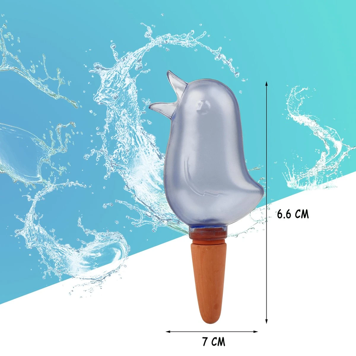 Waterdruppelaar Voor Planten 2 Stuks - Waterbol Kamerplanten - Automatisch Watergeefsysteem - Vogel - Blauw 4 Waterdruppelaar Voor Planten 2 Stuks - Waterbol Kamerplanten - Automatisch Watergeefsysteem - Vogel - Blauw - Afbeelding 4