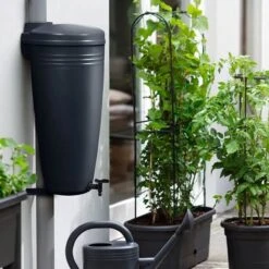 Elho Green Basics Rain Catcher 33 - Regenton Voor Balkonbuiten - Ø 33.5 X H 73.5 Cm - Zwart/Living Black -Tuin- En Buitengereedschapswinkels 1200x1200 1739