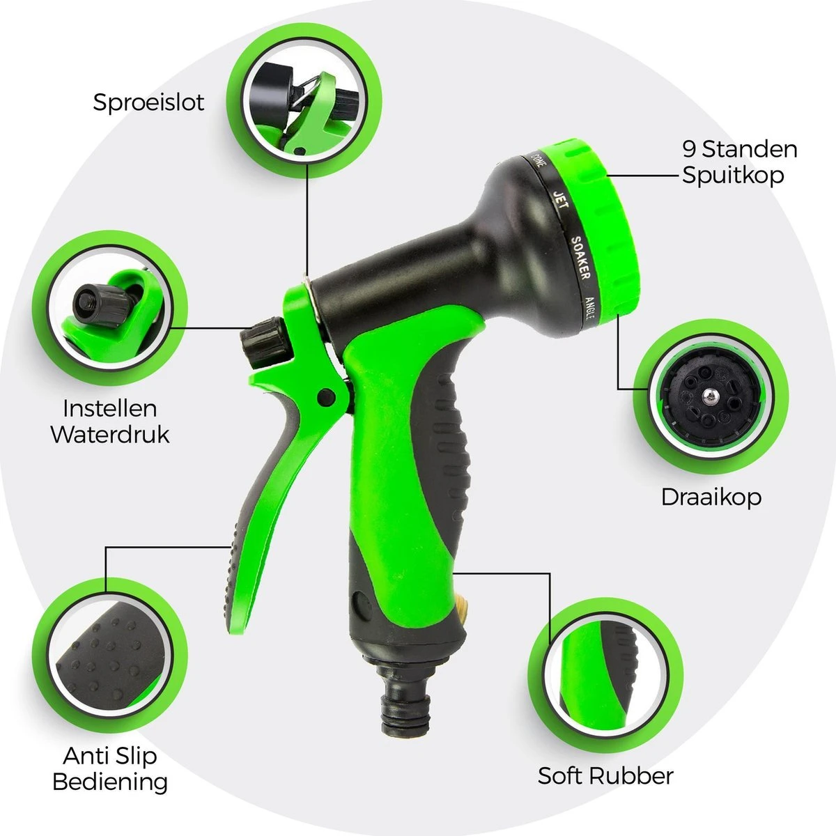 MD-Goods ® Super Sterk Uitrekbare Tuinslang Tot 30 Meter + GRATIS Tas En Koppelstuk - Tuinsproeier - Tuin Besproeien - Waterslang - Sproeikop - Groen - Flexibel Elastisch 2 MD-Goods ® Super Sterk Uitrekbare Tuinslang Tot 30 Meter + GRATIS Tas En Koppelstuk - Tuinsproeier - Tuin Besproeien - Waterslang - Sproeikop - Groen - Flexibel Elastisch - Afbeelding 2