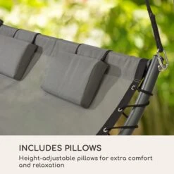 Blumfeldt Palermo Schommelbank - Hollywoodschommel 130 X 207 Cm - Ligbed Met Dak - Schommelstoel Voor 2 Personen - Tuinbank Inclusief Nekkussens - Stalen Frame En Polyester Dak - Grijs -Tuin- En Buitengereedschapswinkels 1200x1200 181