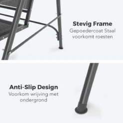 LifeGoods Schommelbank - 3-zits - Tot 250KG - Kantelbaar Dak - UV-bestendig Zonnescherm - 172x104x162cm - Grijs -Tuin- En Buitengereedschapswinkels 1200x1200 208