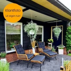 BUITEN Living Dex Wicker Loungestoel Tuin Incl. Wicker Voetenbank | Wicker + Aluminium | Bamboe Antraciet -Tuin- En Buitengereedschapswinkels 1200x1200 22