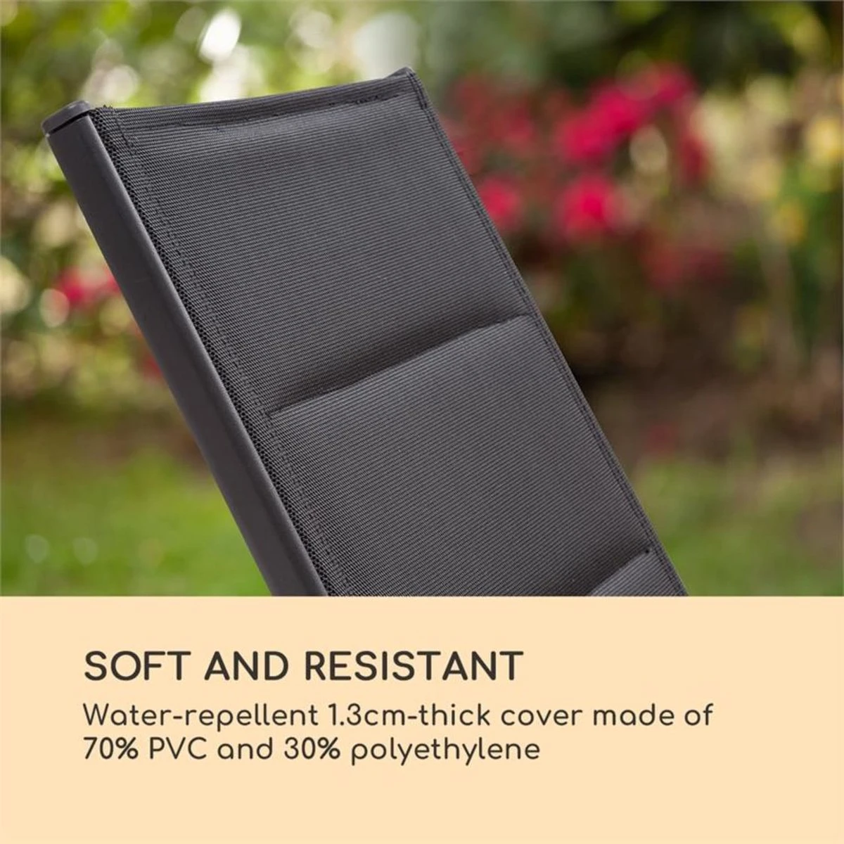 Blumfeldt Renazzo Lounge Ligstoel - Ligbed Voor De Tuin - Aluminium Tuinstoel - 6 Standen - Waterafstotend - Bekleding Van 70 % Pvc En 30 % Polyetheen - Zwart 9 Blumfeldt Renazzo Lounge Ligstoel - Ligbed Voor De Tuin - Aluminium Tuinstoel - 6 Standen - Waterafstotend - Bekleding Van 70 % Pvc En 30 % Polyetheen - Zwart - Afbeelding 9