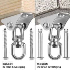 Ophangsysteem - Plafondhaak RVS - Ophanghaak TRX - Hangstoel Buiten - Hangstoel Binnen – Schommelstoel - Schommel - Bokszakken - RVS - 300kg -Tuin- En Buitengereedschapswinkels 1200x1200 279