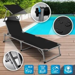 Sens Design Zonnebed - Ligbed Inklapbaar Met Zonneklep - Zwart -Tuin- En Buitengereedschapswinkels 1200x1200 282