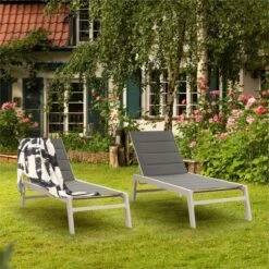 Blumfeldt Renazzo Lounge Ligstoel - Ligbed Voor De Tuin - Aluminium Tuinstoel - 6 Standen - Waterafstotend - Bekleding Van 70 % Pvc En 30 % Polyetheen - Grijs -Tuin- En Buitengereedschapswinkels 1200x1200 338