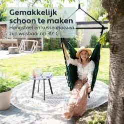 Vita5 XXL Hangstoel | Binnen&Buiten Hangnest | Incl. 2 Kussens En Boekenvak | Volwassenen&Kinderen | Hangmatstoel Tot 225kg | Donkergroen 16 Vita5 XXL Hangstoel | Binnen&Buiten Hangnest | Incl. 2 Kussens En Boekenvak | Volwassenen&Kinderen | Hangmatstoel Tot 225kg | Donkergroen -Tuin- En Buitengereedschapswinkels 1200x1200 376