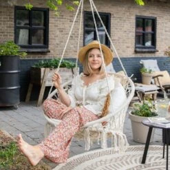 Vita5 Macramé Hangstoel - Voor Binnen En Buiten - Zonder Standaard - Incl. Kussen, Boekenvak En Beschermhoes - Tot 150kg - Beige 15 Vita5 Macramé Hangstoel - Voor Binnen En Buiten - Zonder Standaard - Incl. Kussen, Boekenvak En Beschermhoes - Tot 150kg - Beige -Tuin- En Buitengereedschapswinkels 1200x1200 391