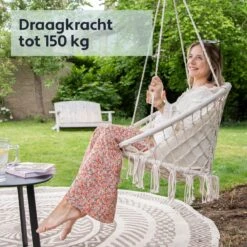 Vita5 Macramé Hangstoel - Voor Binnen En Buiten - Zonder Standaard - Incl. Kussen, Boekenvak En Beschermhoes - Tot 150kg - Beige 16 Vita5 Macramé Hangstoel - Voor Binnen En Buiten - Zonder Standaard - Incl. Kussen, Boekenvak En Beschermhoes - Tot 150kg - Beige -Tuin- En Buitengereedschapswinkels 1200x1200 392