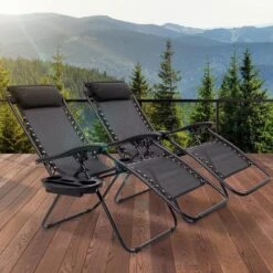 LifeGoods Opvouwbare Tuinstoelen - Verstelbaar Zonnescherm - 2 Stuks - 30°-90° Verstelbaar - Metaal - Zwart -Tuin- En Buitengereedschapswinkels 1200x1200 438