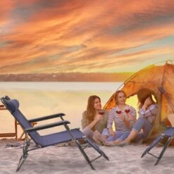 Relaxdays Ligstoel Inklapbaar - Ligbed Met Hoofdsteun - Strandstoel Verstelbaar - Camping - Donkerblauwe -Tuin- En Buitengereedschapswinkels 1200x1200 449