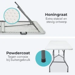 LifeGoods Klaptafel - Inklapbaar - 70x180cm - Verstelbare Vouwtafel - Weerbestendig - Wit -Tuin- En Buitengereedschapswinkels 1200x1200 462