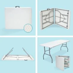 LifeGoods Klaptafel - Inklapbaar - 70x180cm - Verstelbare Vouwtafel - Weerbestendig - Wit -Tuin- En Buitengereedschapswinkels 1200x1200 464