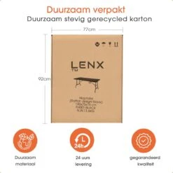 Lenx Klaptafel - Inklapbare Tafel - Opvouwbare Tuintafel - Vouwtafel - Inclusief Handvat En 2 Tafelkleden - 180x75x74cm - 6 Tot 8 Personen -Tuin- En Buitengereedschapswinkels 1200x1200 480