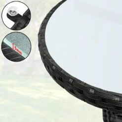 Casaria Polyrattan Bijzettafel 80cm Rond - 5mm Veiligheidsglas – Zwart -Tuin- En Buitengereedschapswinkels 1200x1200 510