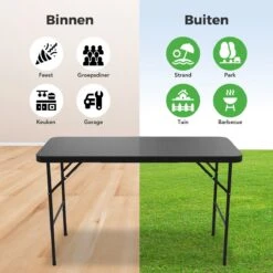 LifeGoods Klaptafel - Inklapbaar - 120 Cm - 4 Personen - Zwart 12 LifeGoods Klaptafel - Inklapbaar - 120 Cm - 4 Personen - Zwart -Tuin- En Buitengereedschapswinkels 1200x1200 533