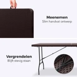 LifeGoods Klaptafel - Inklapbaar - 180 Cm - 6 Tot 8 Personen - Bruin -Tuin- En Buitengereedschapswinkels 1200x1200 553