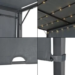 Pergola Fortaleza Tuinpaviljoen Met LED Verlichting 3x3 M Donkergrijs -Tuin- En Buitengereedschapswinkels 1200x1200 628