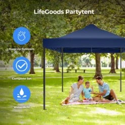 LifeGoods Partytent - 3x4.5 M - Easy Up - Opvouwbaar - Waterdicht - Draagtas Met Wieltjes - Donkerblauw -Tuin- En Buitengereedschapswinkels 1200x1200 662
