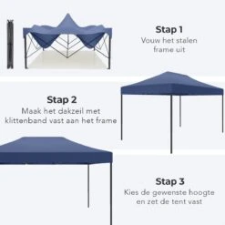 LifeGoods Partytent - 3x4.5 M - Easy Up - Opvouwbaar - Waterdicht - Draagtas Met Wieltjes - Donkerblauw -Tuin- En Buitengereedschapswinkels 1200x1200 665