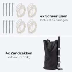 LifeGoods Partytent - 3x3 M - Easy Up - Opvouwbaar - Waterdicht - Draagtas Met Wieltjes - Beige -Tuin- En Buitengereedschapswinkels 1200x1200 684