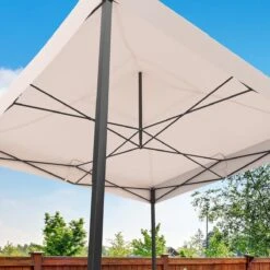LifeGoods Partytent - 3x3 M - Easy Up - Opvouwbaar - Waterdicht - Draagtas Met Wieltjes - Beige -Tuin- En Buitengereedschapswinkels 1200x1200 687