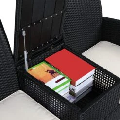 Casaria Tuinbank Polyrattan – 2 Zitter Incl. Tafel & Kussens – Zwart -Tuin- En Buitengereedschapswinkels 1200x1200 711