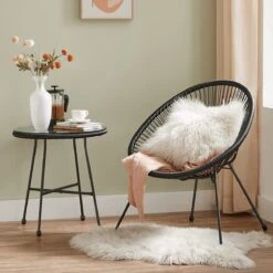 Songmics Balkonmeubilair, Tuinmeubelset, Set Van 3, Zitgroep, Terrasmeubilair, Glazen Tafelblad, 2 Stoelen, Voor Binnen En Buiten, Voor Patio, Tuin, Balkon, Buiten, Zwart GGF013B02 -Tuin- En Buitengereedschapswinkels 1200x1200 739